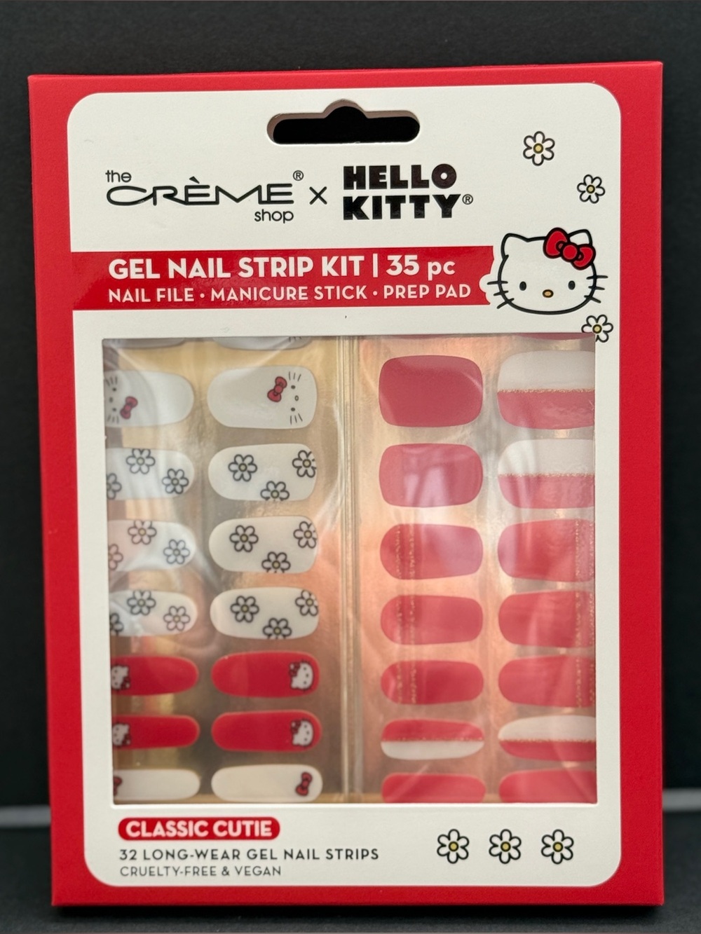 The Crème Shop x Hello Kitty Gel Nail Strip Kit Classic Cutie 35pc New Sealed